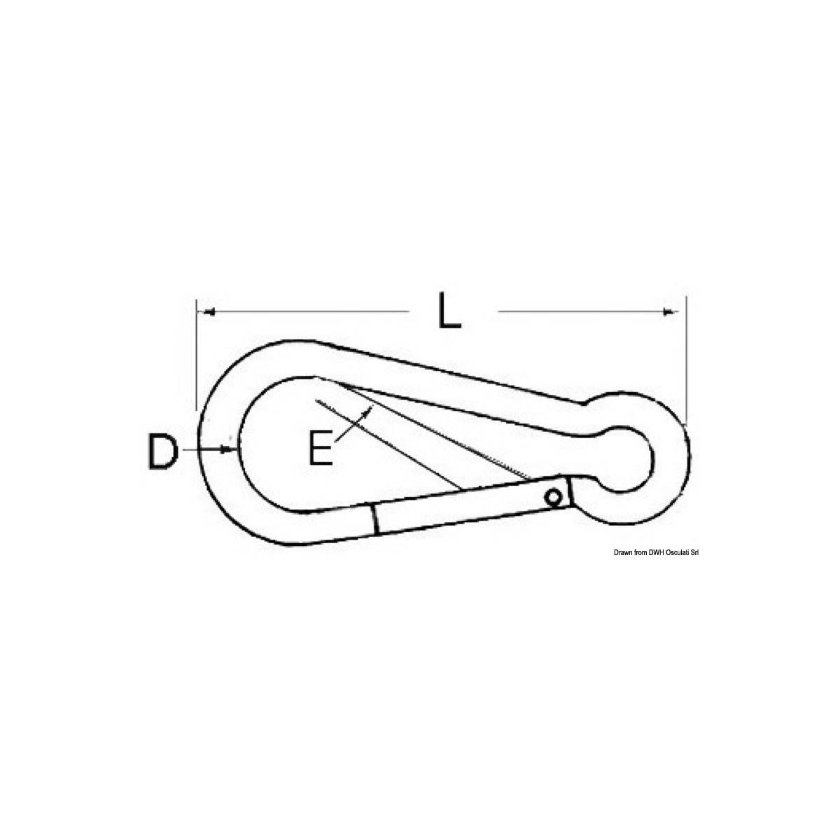 Osculati Mousqueton sans saillie avec œil AISI 316 12 mm OSC 09 191 12