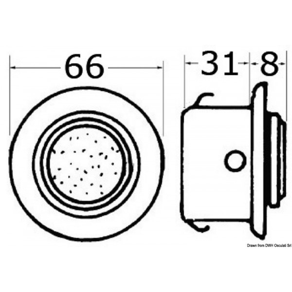 Osculati Spot Encastr Laiton Chr Or OSC 13 501 00 Comptoir Nautique