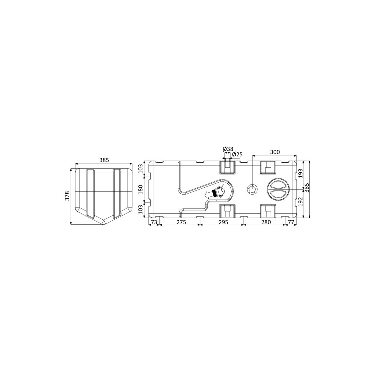 Osculati Réservoir eaux usées avec broyer 24 V 100 l OSC 50 143 24