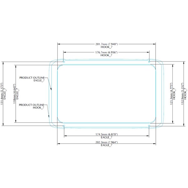 000-16254-001 - Dimensions d'encastrement pour sondeur Lowrance Eagle 7 - N°7 - comptoirnautique.com