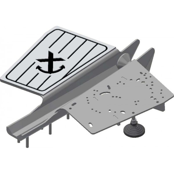 Support moteur électrique avant coque open / moteur à tribord et revêtement babord - N°1 - comptoirnautique.com