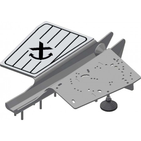 Support moteur électrique avant coque open / moteur à tribord et revêtement babord