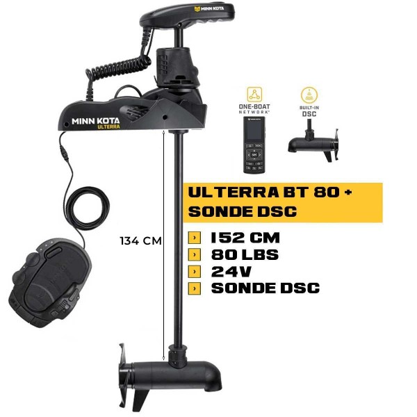 MK-1358976M - Moteur avant Minn Kota ULTERRA 80 Lbs GPS 24V 152 cm + sonde DSC avec télécommande et pédale - N°2 - comptoirnautique.com