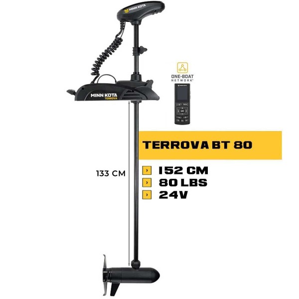 MK-1358380M - Moteur électrique avant Minn Kota TERROVA 80 Lbs GPS 24V 152 cm sans sonde avec télécommande Wireless - N°2 - comptoirnautique.com