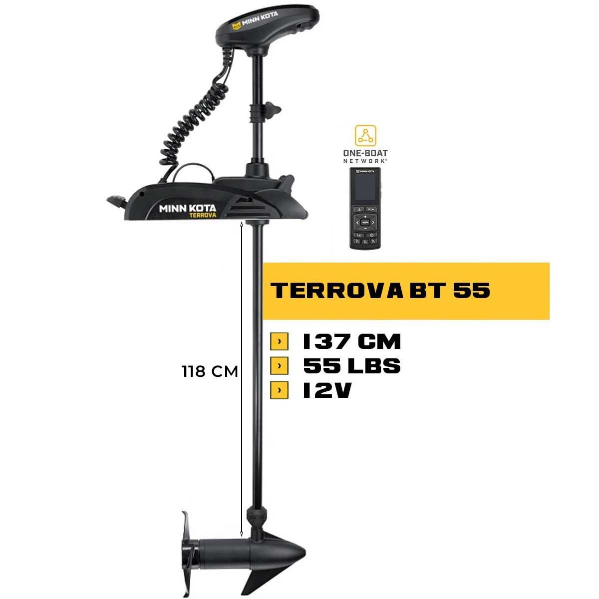 MK-1358350 - Moteur avant Minn Kota TERROVA 55 Lbs GPS 12V 137cm sans sonde avec télécommande