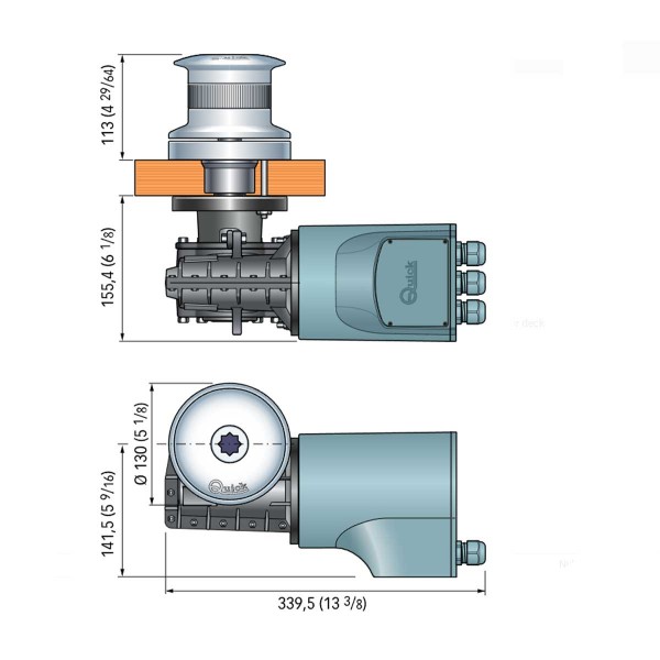dimensions Cabestan Tumbler TB3 P 700w - N°4 - comptoirnautique.com