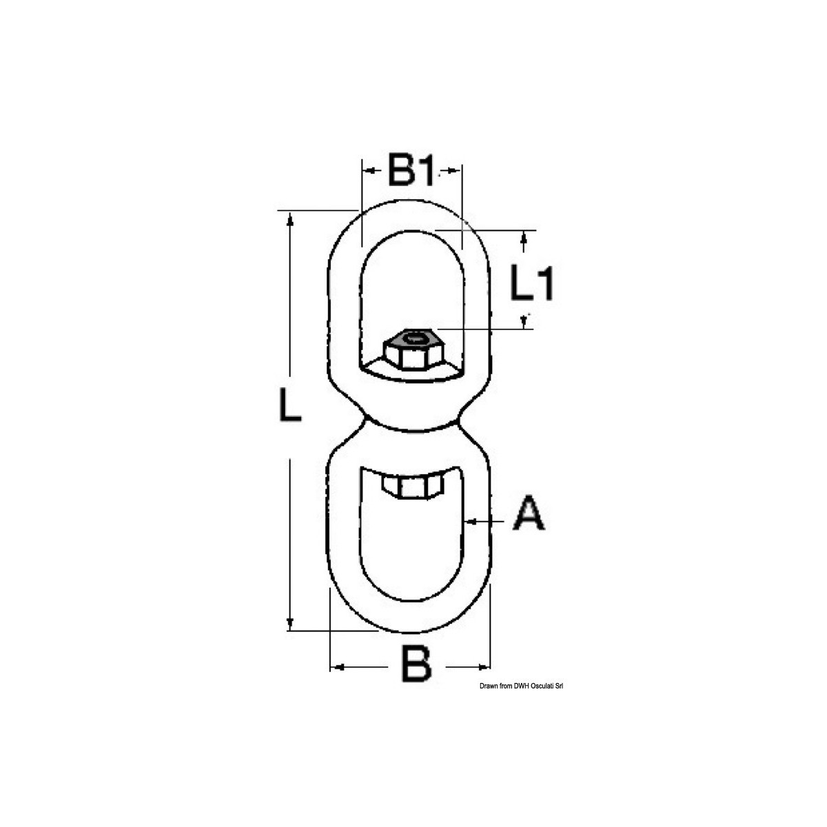 Osculati Double eye swivel AISI 316 8 mm OSC-01.018.08 - Comptoir Nautique