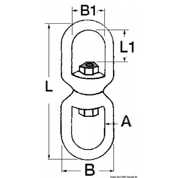 Eslabón giratorio de doble ojo AISI 316 13 mm - N°2 - comptoirnautique.com 