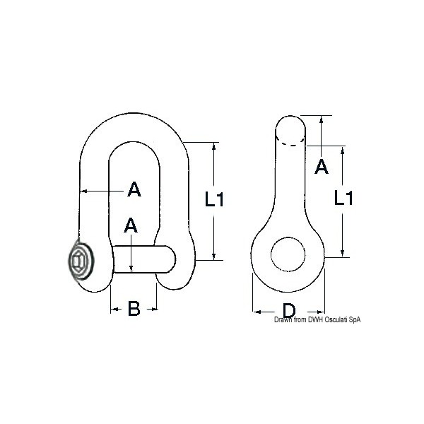 Grillo per ancoraggi AISI 316 10 mm - N°2 - comptoirnautique.com