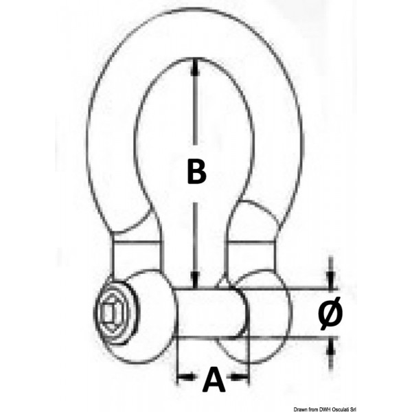 Grillete de lira AISI 316 12 mm - N°2 - comptoirnautique.com 