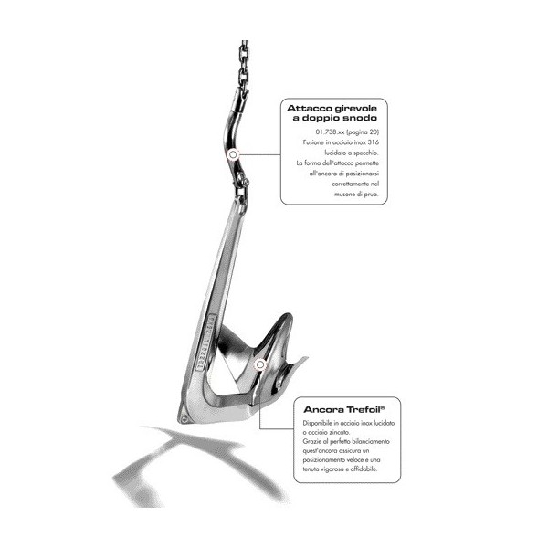 Ancla de trébol AISI 316 7,5 kg - N°3 - comptoirnautique.com