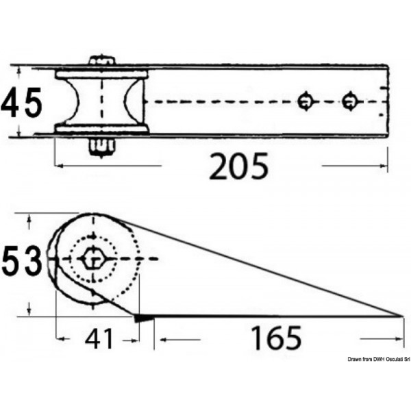 Bugrolle für kleine Boote 205 mm - N°2 - comptoirnautique.com 