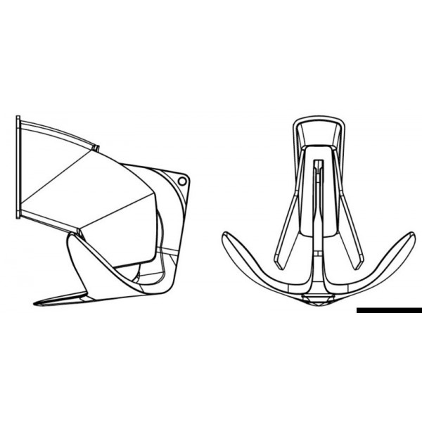 Ancora in acciaio inox Trefoil con piastra impermeabile - N°4 - comptoirnautique.com