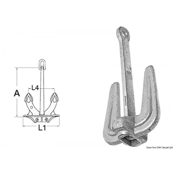 Ancla de nave 4 kg - N°1 - comptoirnautique.com 