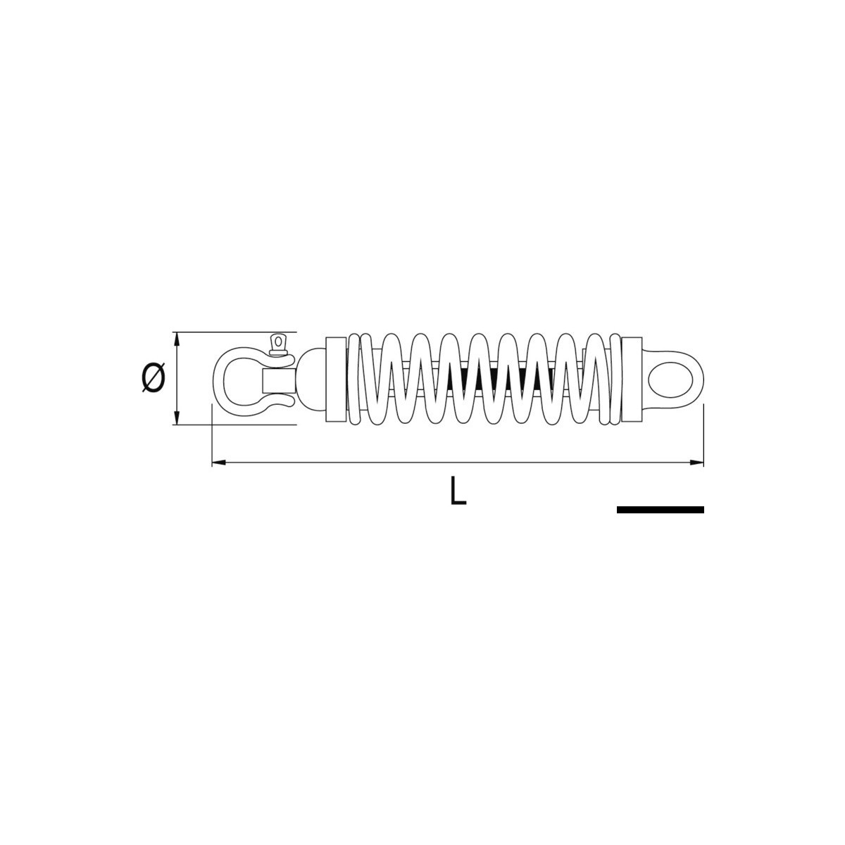 Ressort D'arrimage Inox Douglas Marine 12x470mm - Pour Bateaux Jusqu'à 16m