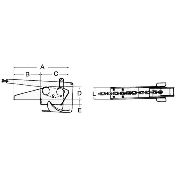 Pinça de baloiço em aço inoxidável máx. 12 kg - N°2 - comptoirnautique.com