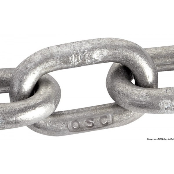 Galvanized chain 10 mm DIN766 - 50 m - N°3 - comptoirnautique.com 