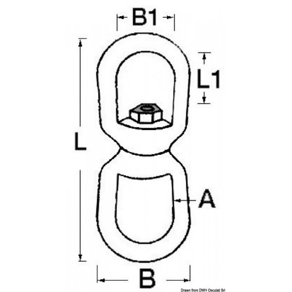 Pivote de acero galvanizado de 13 mm - N°2 - comptoirnautique.com