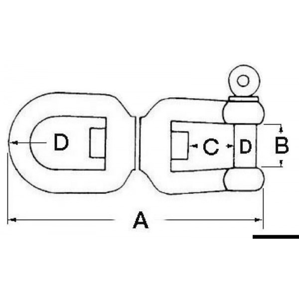 AISI 316 5 mm shackle-eye swivel - N°2 - comptoirnautique.com