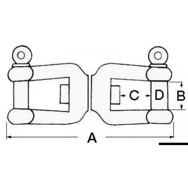 AISI 316 5 mm shackle swivel - N°2 - comptoirnautique.com