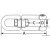 Doppelösen-Drehwirbel AISI 316 6 mm - N°2 - comptoirnautique.com