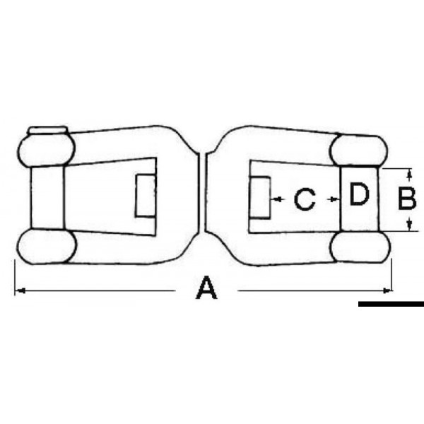 Swivel man-man flush pivot AISI 316 6 mm - N°2 - comptoirnautique.com