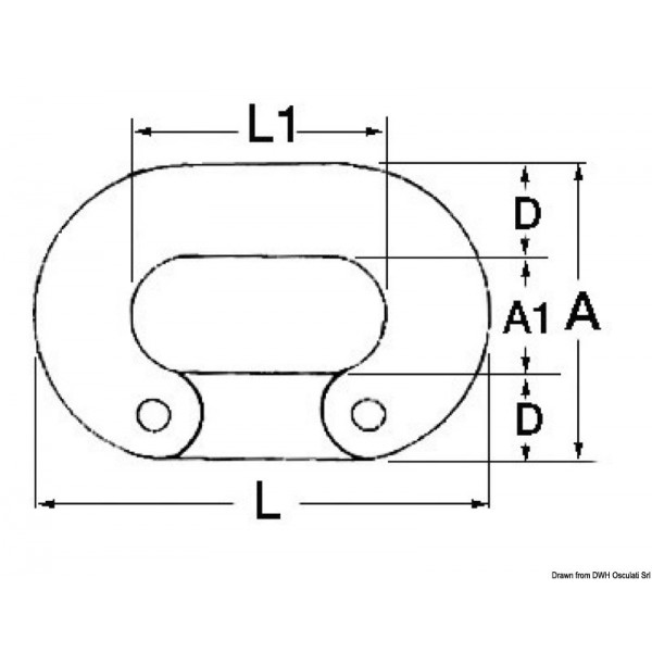 Eslabón remachado de acero inoxidable de 6 mm - N°2 - comptoirnautique.com