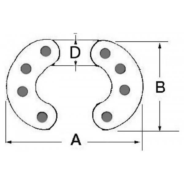 Ligação de rebites AISI 316 8 pinos 6 mm - N°2 - comptoirnautique.com 