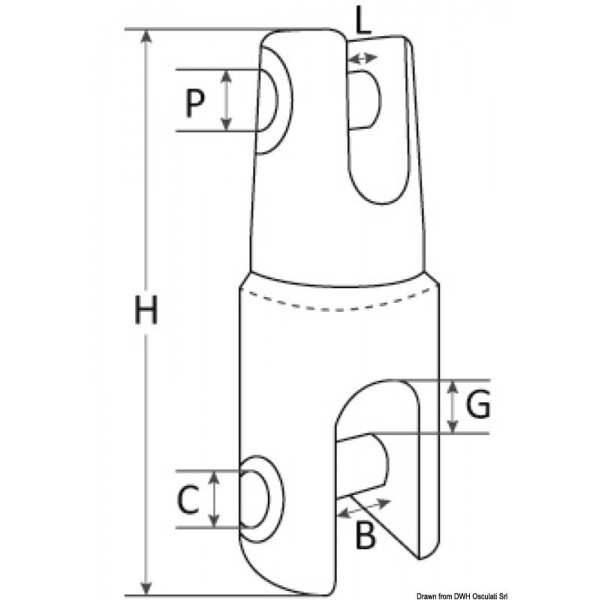 Giunto di ancoraggio Mega AISI 316 14/16 mm - N°3 - comptoirnautique.com