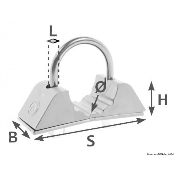 Soporte con puente de 6 mm para guardabarros - N°2 - comptoirnautique.com 