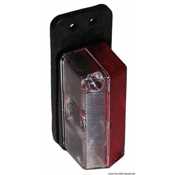 Luce di ingombro con base in gomma bianca/rossa - N°1 - comptoirnautique.com
