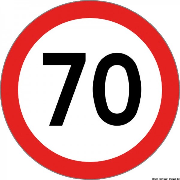 Selbstklebende Geschwindigkeitsscheibe mit 70 Km/h Zulassung - N°1 - comptoirnautique.com