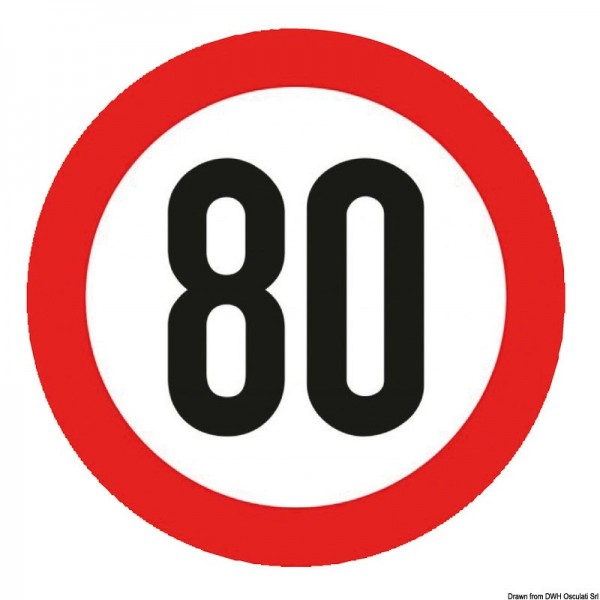 Selbstklebende Geschwindigkeitsscheibe, die für 80 Km/h zugelassen ist - N°1 - comptoirnautique.com