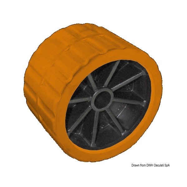 Ruota centrale arancione 75 mm Ø foro 15 mm - N°1 - comptoirnautique.com