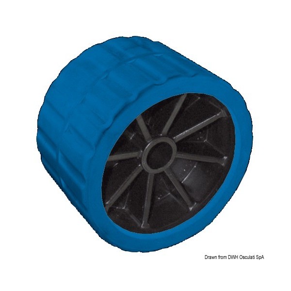 Roue latérale bleu 75 mm Ø trou 15 mm  - N°1 - comptoirnautique.com