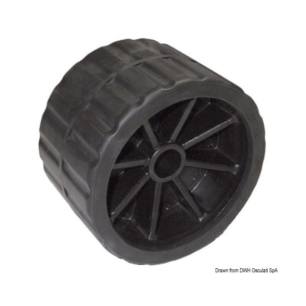 Rueda lateral negra 75 mm Ø agujero 15 mm - N°1 - comptoirnautique.com