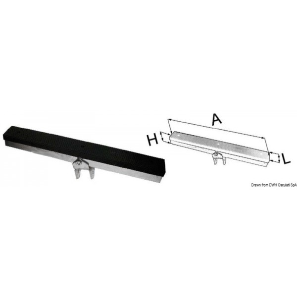 Support latéral avec étrier 500 mm  - N°1 - comptoirnautique.com