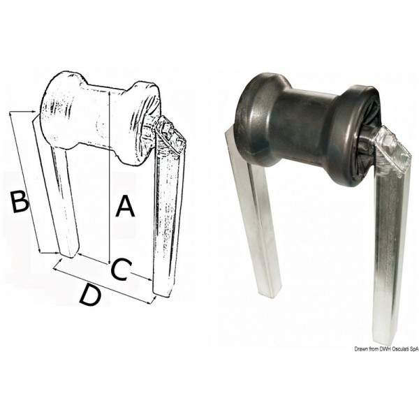 Roue central petit section tube 30 x 30 mm  - N°1 - comptoirnautique.com
