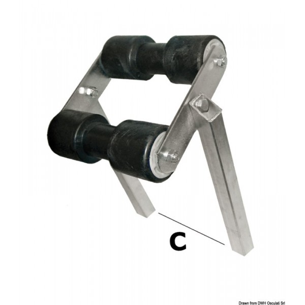 Rueda central basculante, sección de tubo 40 x 40 mm - N°1 - comptoirnautique.com