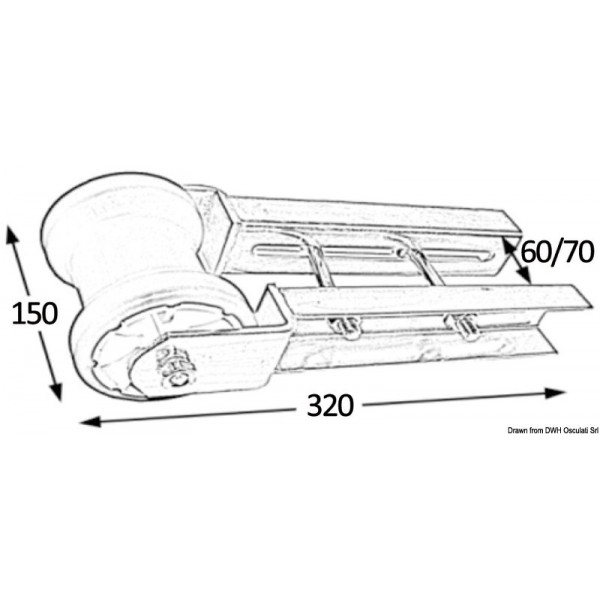 Rouleau central petit 60 mm  - N°2 - comptoirnautique.com
