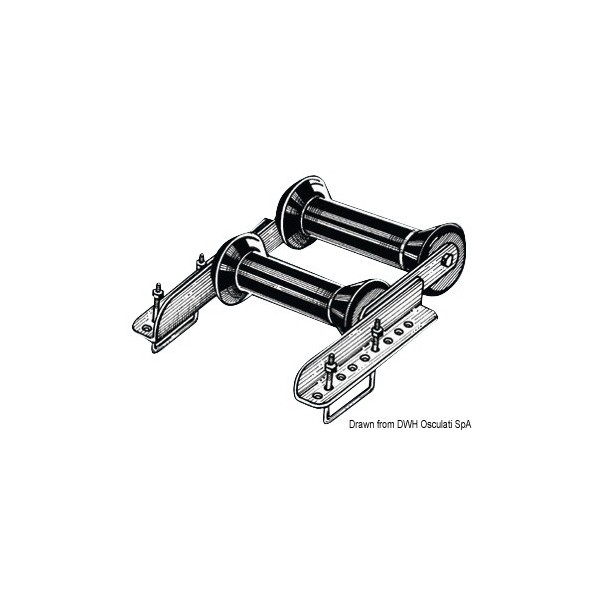 Doppelte schwenkbare Rolle hinten 60 mm - N°1 - comptoirnautique.com