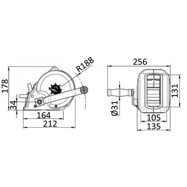 Treuil caréné max 630 kg  - N°3 - comptoirnautique.com