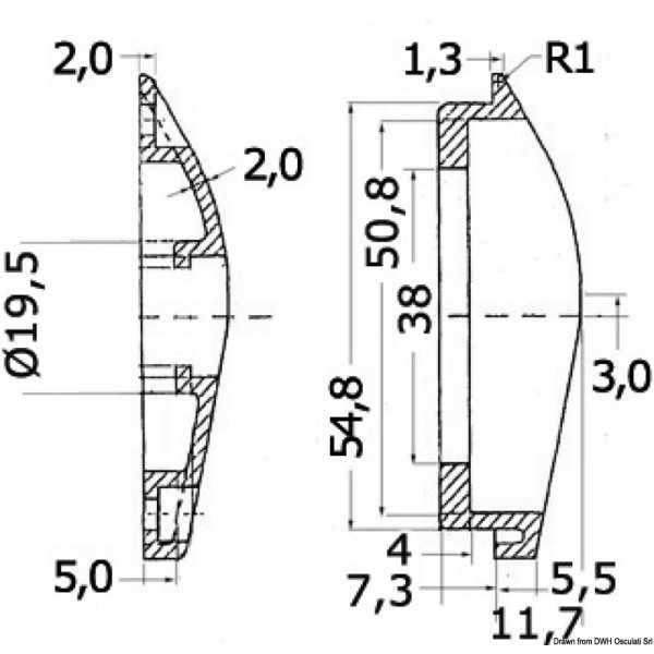 Commande pour guindeau 75 x 62 mm  - N°2 - comptoirnautique.com
