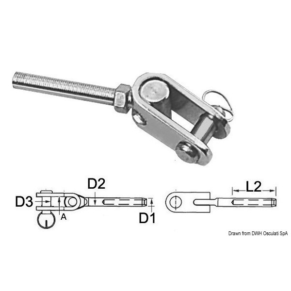 Forcella in acciaio inox art. 7 mm - N°1 - comptoirnautique.com