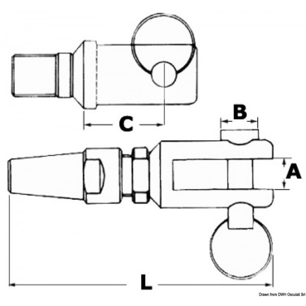 Terminal para uniões bifurcadas AISI 316 Ø 10 mm - N°2 - comptoirnautique.com