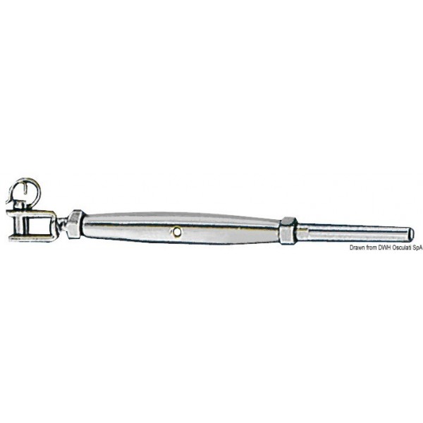 Stainless steel turnbuckle with fixed clevis 6 mm - N°1 - comptoirnautique.com 