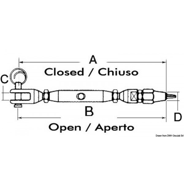 Vite per cavi Parafil AISI 316 7 mm - N°2 - comptoirnautique.com