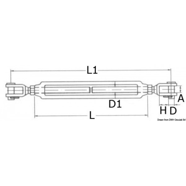 Spannvorrichtung mit zwei festen Gabelköpfen AISI 316 5 mm - N°2 - comptoirnautique.com