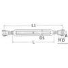 Vite di fissaggio con due clevis fissi in AISI 316 da 5 mm - N°2 - comptoirnautique.com