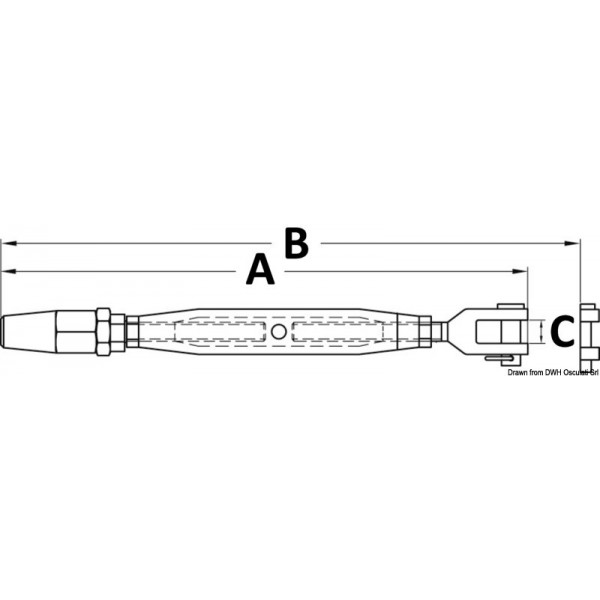 Esticador com tampa de extremidade de cone duplo de 4 mm - N°2 - comptoirnautique.com